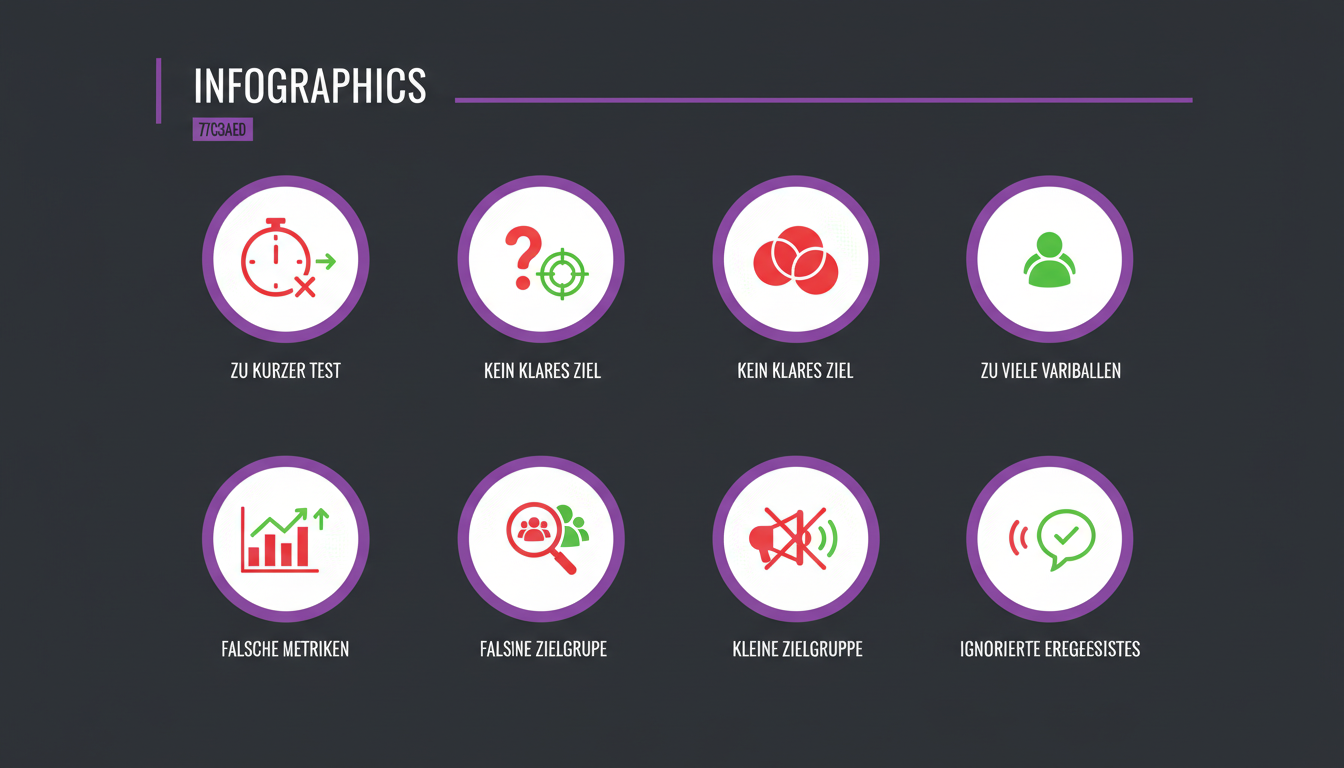 Infographic showing common A/B testing mistakes on social media and how to avoid them