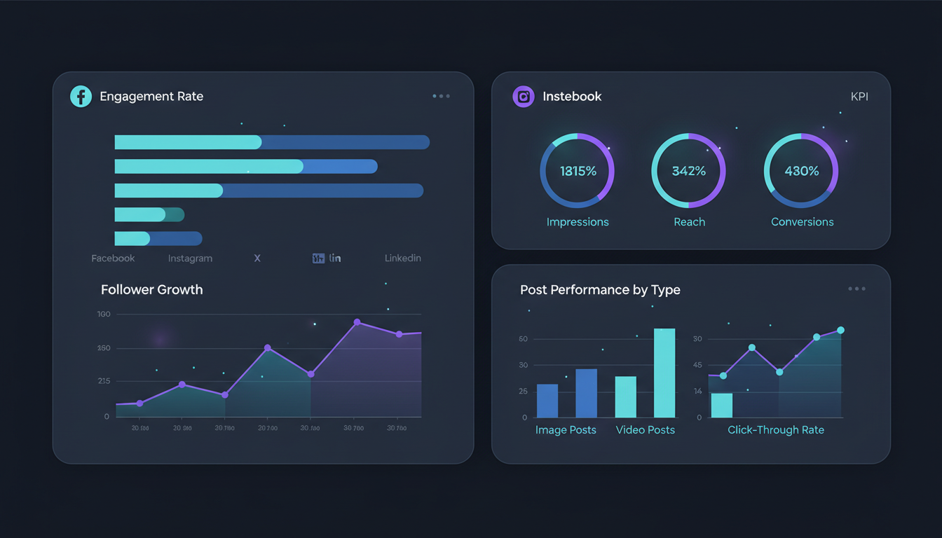Brand voice consistency across cross-platform social media channels illustrated as a tone spectrum