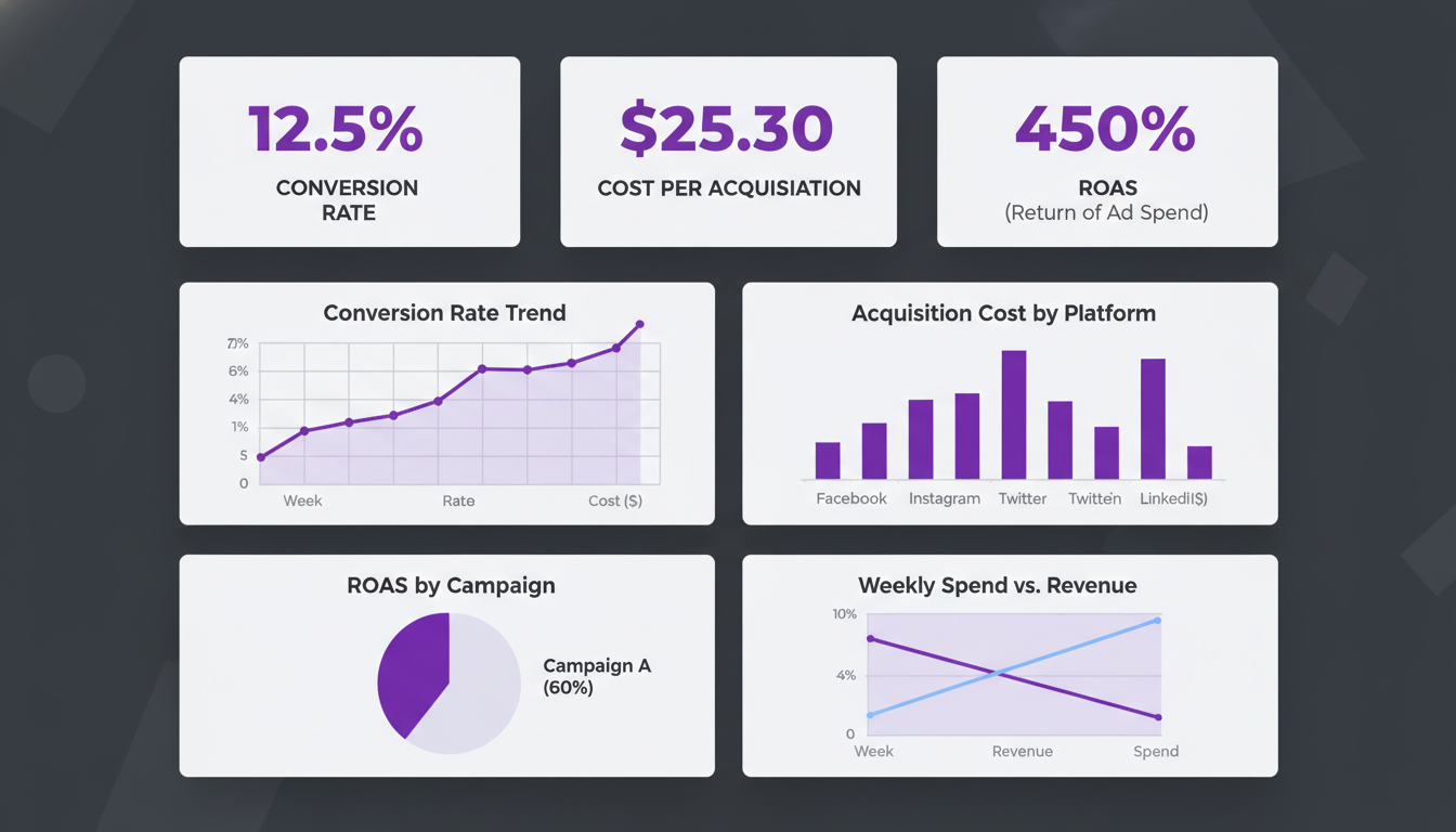 Organic vs paid social media conversion tracking comparison with UTM parameters and attribution data