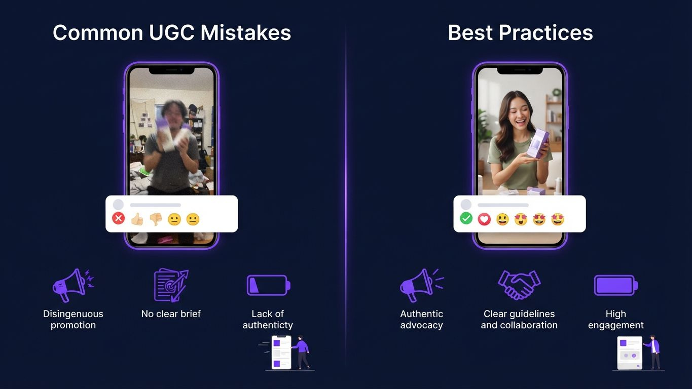Häufige Fehler bei User Generated Content Strategien im Vergleich zu Best Practices