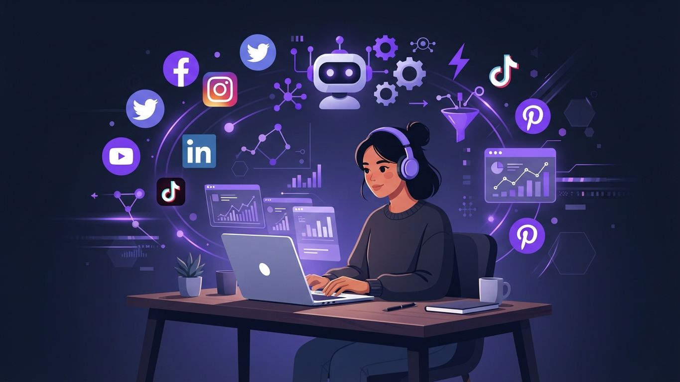 Solo-Marketer nutzt KI Personalisierung im Marketing für Social Media Kampagnen